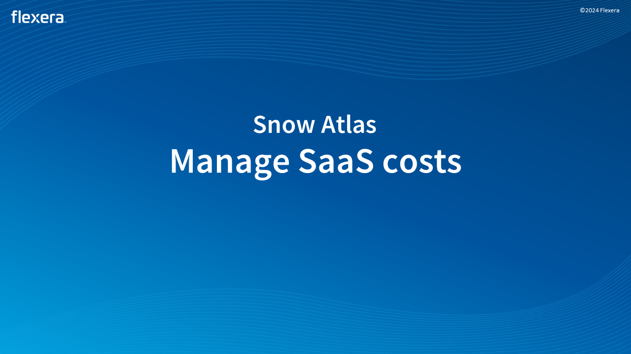 Manage SaaS costs