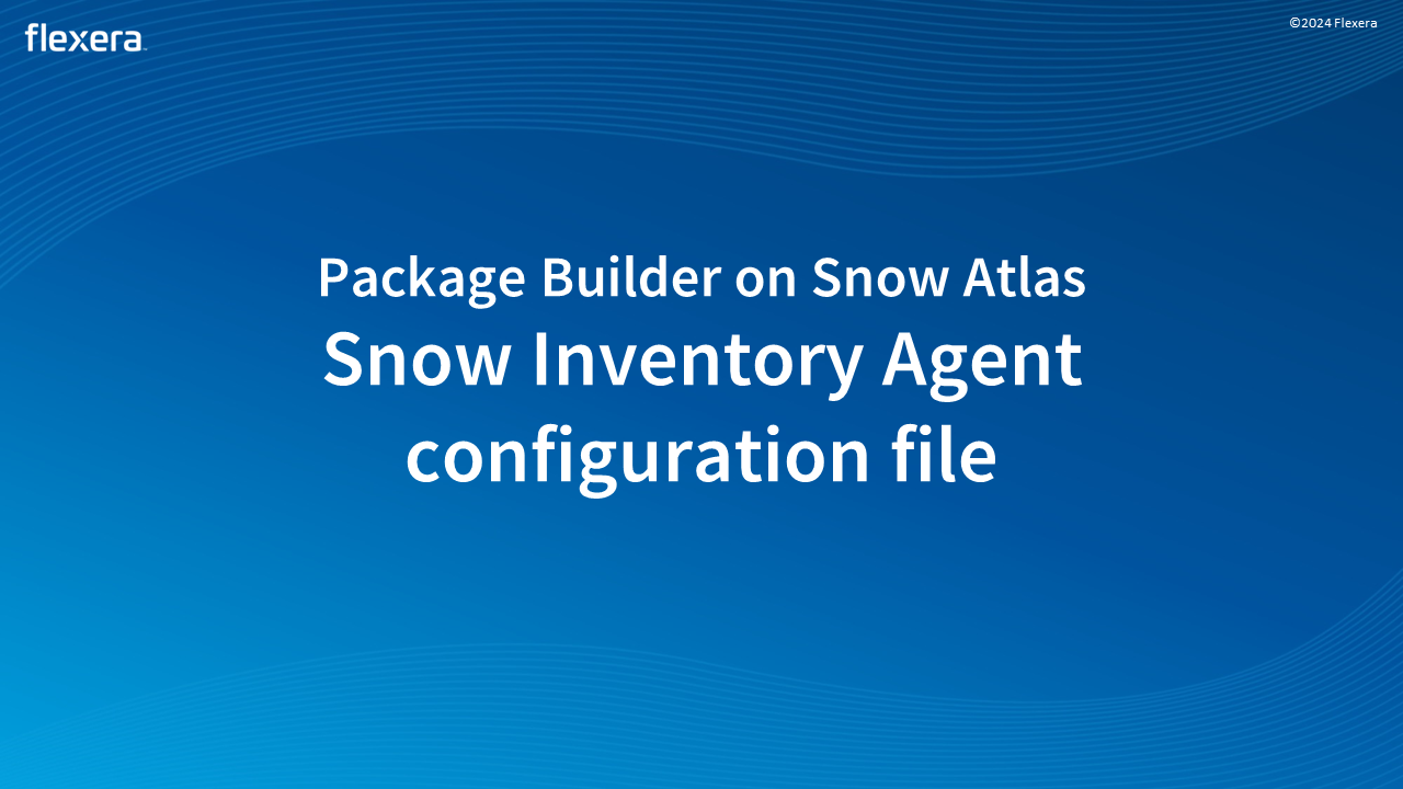 Snow Inventory Agent configuration file