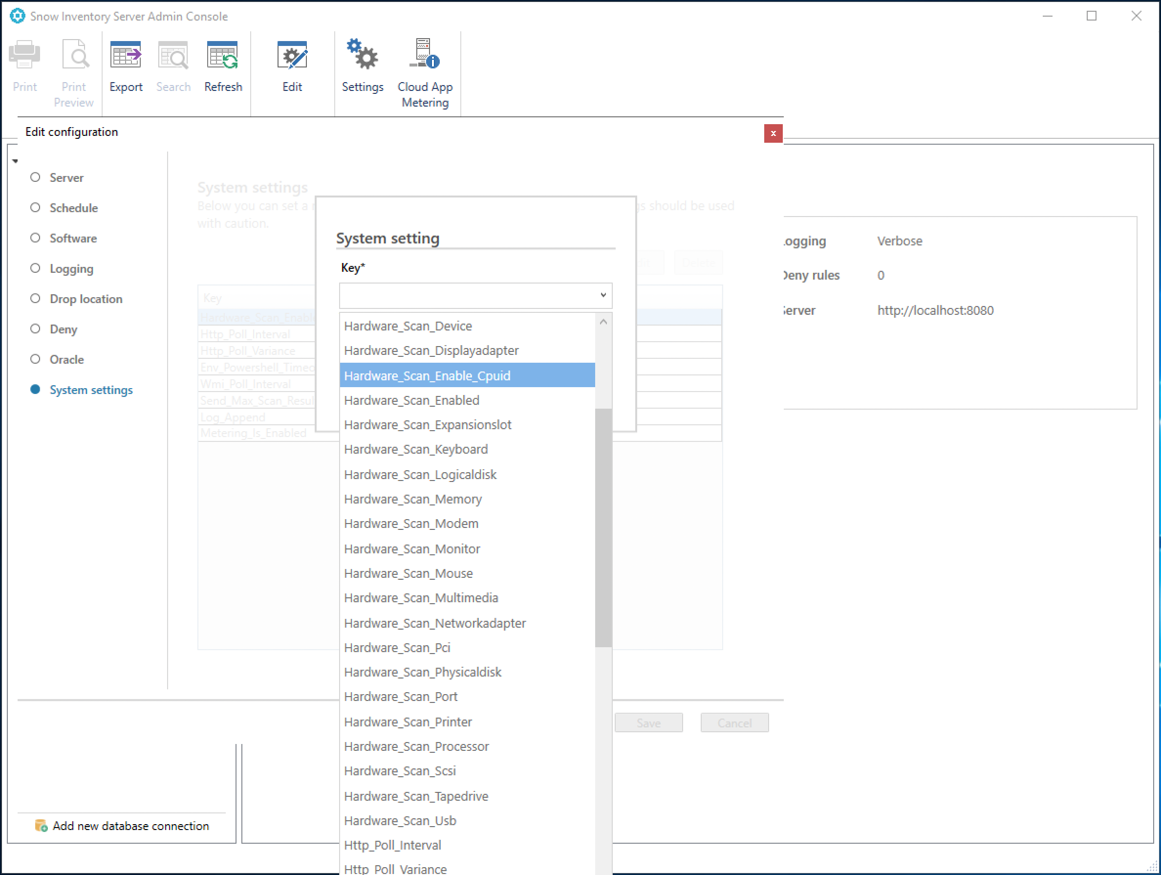 Snow Inventory Server Admin Console screenshot 4